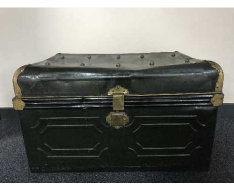 A vintage tin trunk 