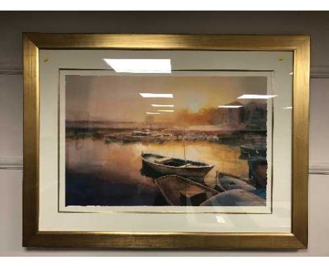 After Cecil Rice : Sunset Kas, silk screen print, limited edition 76/300, signed, framed, with certification.  