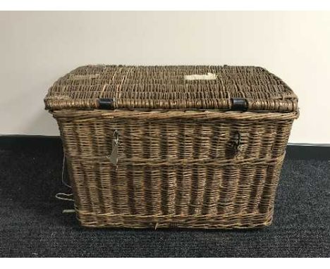 A vintage wicker hamper 