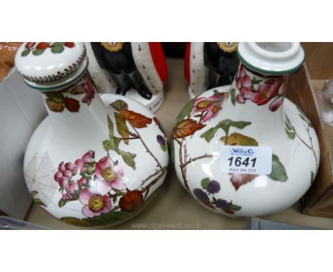 A pair of Wedgwood (Humphrey Taylor) wine Flask, one lacking lid