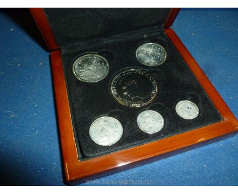 A King Edward VII sterling silver Coin Set dated 1936 in wooden box