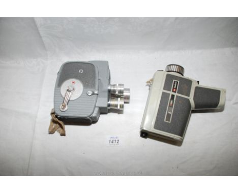 Two Cine Cameras, a Keystone K. 4c 8mm "Electric Eye" and a Halina Super Eight Camera