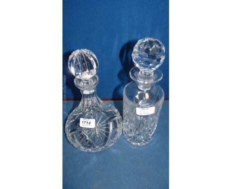 A cylindrical Decanter and pear-shaped Decanters
