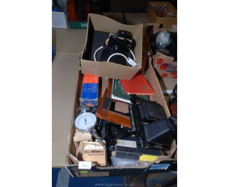 A box of Photographic Equipment including Graflex "23" film roll holder, a Kodak Color Densitometer Model 1, Kodak Thermomete