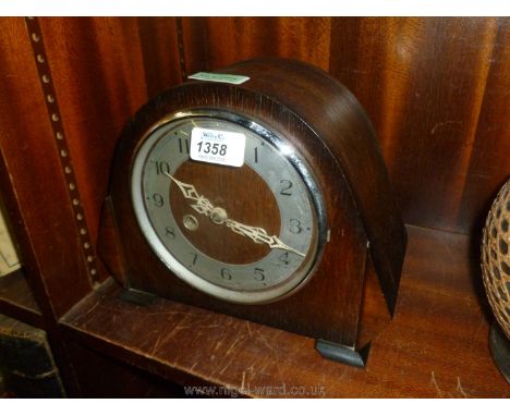 A Duponti all British Mantle Clock with chimes and key