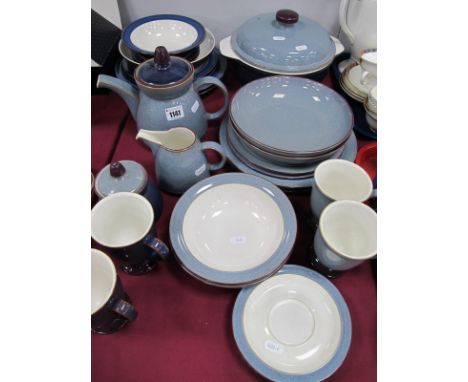 Denby 'Storm' Dinnerware, comprising tea pot, milk jug, sugar bowl, lidded tureen and two of each dinner plates, tea plates, 