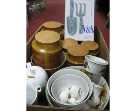 Hornsea 'Saffron' Kitchen Jars, Worcester 'Eversham' ware, V &amp; A tools etc:- One Box