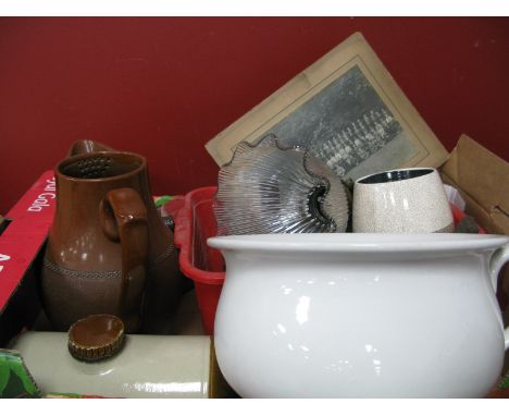 Shoe Lasts, flat iron, chamber pot, bed warmer etc wall light (damaged) One Box.