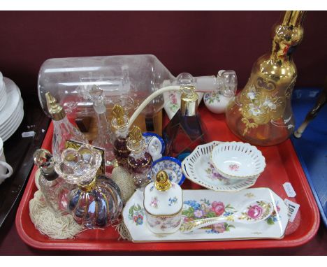 Royal Crown Derby 'Royal Antoinette' Perfume Bottle, Spode cabinet collection trinkets, various perfume bottles, Bohemina dec