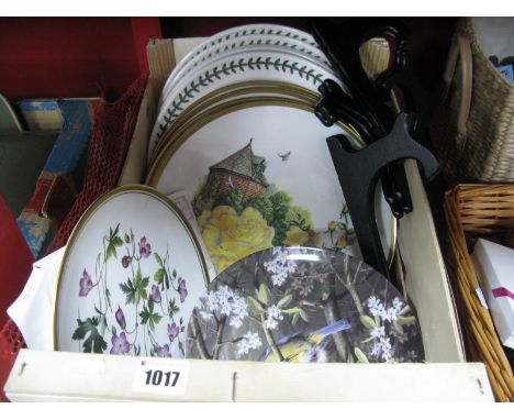Six Portmeirion 'Botanic Garden' Plates, six Boehm plates, Spode plate, twelve Wedgwood plates.