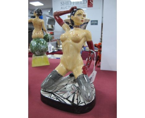 A Peggy Davies Figurine 'Erotic Megan', an artists original colourway 1/1 by M. Jackson, 22.5cm high.