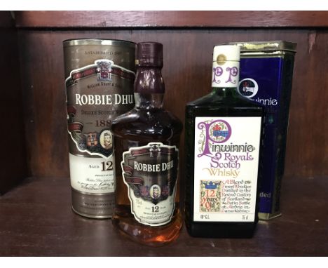 PINWINNIE ROYAL 12 YEARS OLD Blended Scotch Whisky 75cl, 40% volume, in carton. ROBBIE DHU AGED 12 YEARS Blended Scotch Whisk