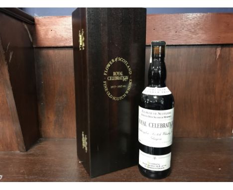 FLOWER OF SCOTLAND ROYAL CELEBRATION Blended Scotch Whisky Bottle no. 123 of 741. 70cl, 40% volume, in wooden presentation bo