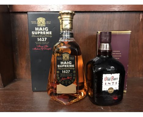 OLD PARR 1871 15 YEARS OLD Blended Scotch Whisky 750ml, 43% volume, in carton. HAIG SUPREME 1627 ONE LITRE Blended Scotch Whi