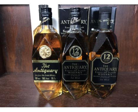 ANTIQUARY 12 YEARS OLD (3) Blended Scotch Whisky Two 75cl, 40% volume and one 26 2/3 fl.oz, 70° proof, all in cartons. Three 