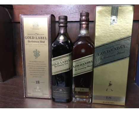 JOHNNIE WALKER GOLD LABEL CENTENARY BLEND AGED 18 YEARS (2) Blended Scotch Whisky 70cl, 40% volume, one in carton, the other 