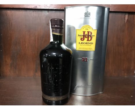 J&amp;B LEGEND AGED 21 YEARS Blended Scotch Whisky 70cl, 40% volume, in tin.