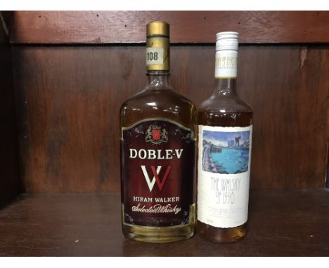 THE WHISKY OF 1990 Blended Scotch Whisky 75cl, 40% volume. DOUBLE-V ONE LITRE Blended Whisky One litre, 43% volume. Two bottl