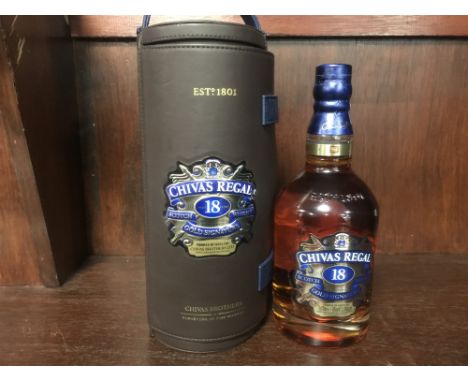 CHIVAS REGAL AGED 18 YEARS Blended Scotch Whisky 70cl, 40% volume, in leatherette case.