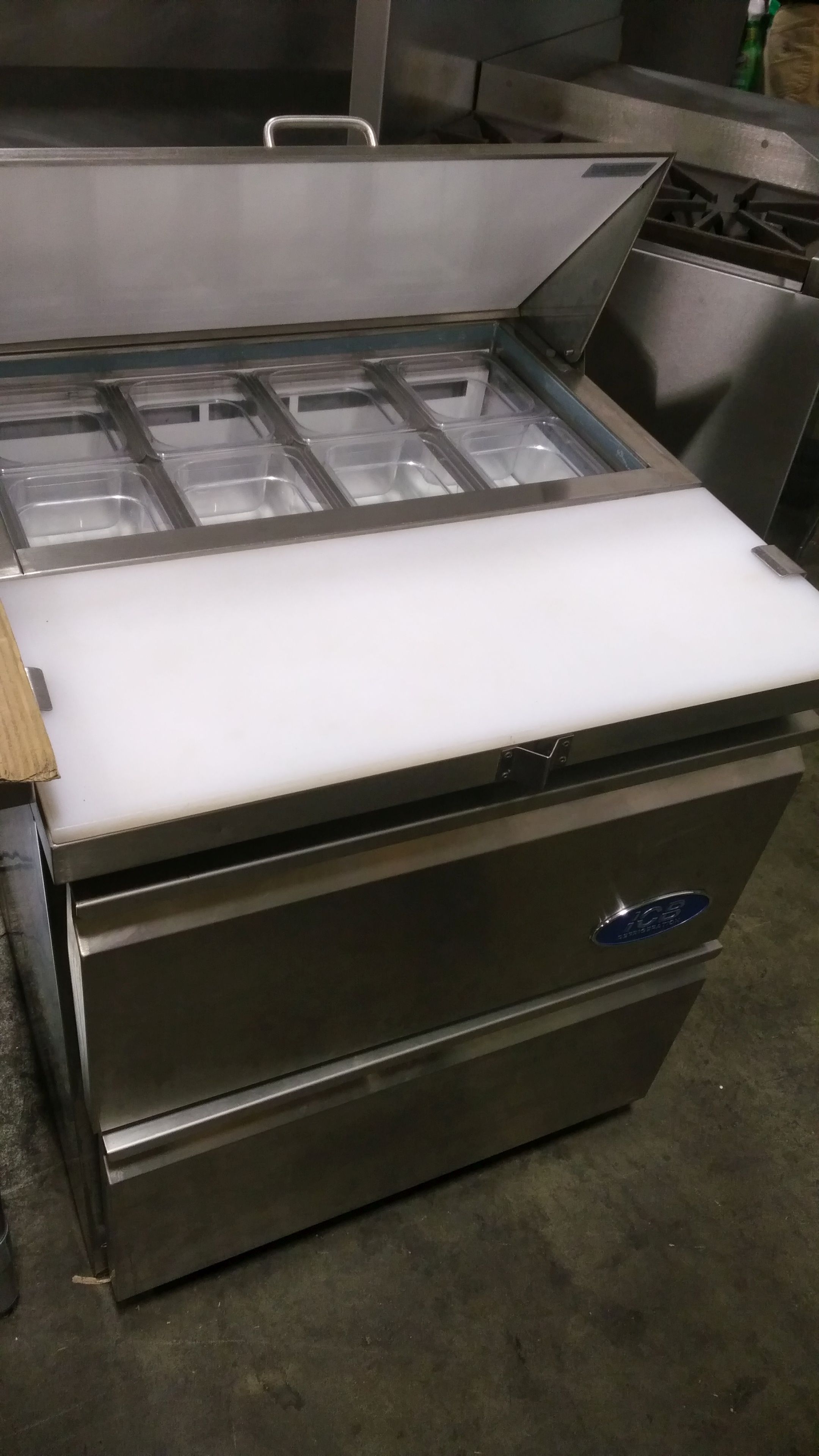 27" ICB Two Drawer Prep Cooler model ICBTSSU292D Used Tested Working