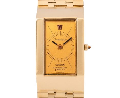 OMEGA sehr seltene und schwere Vintage "Andrew Grima" Constellation Electroquartz f 8192 Hz, Ref. 191.0004. Aus 1974. Gelbgol