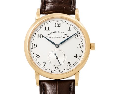 A. LANGE & SÖHNE "1815" Herrenuhr, Ref. 206.021. Gelbgold 18K. Handaufzugswerk Kal. L941.1, sehr gute Gangwerte (+3s/d, 257°)