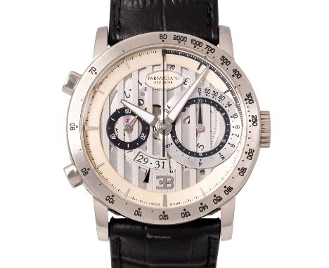 PARMIGIANI FLEURIER Bugatti "Atalante Flyback Chronograph" Herrenuhr, Ref. PFC329. Full Set 2012. Weißgold 18K, Gehäusenummer