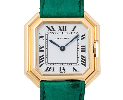 CARTIER seltene Vintage Ceinture "Jumbo" Paris Zifferblatt Herrenuhr, Ref. 17001. Ca. 1970er Jahre Gelbgold 18K. Automatic-We