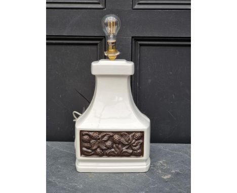 A vintage continental pottery table lamp, height&nbsp;excluding fitting 34cm.