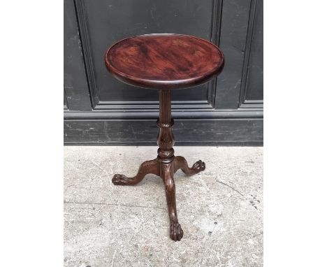 A mahogany tripod wine table,&nbsp;33cm wide.