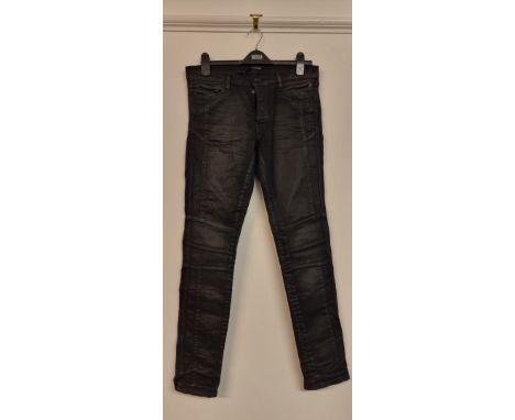 All Saints:&nbsp;a pair of black Alcor drawstring trousers with satin side stripe, size 32, with tags; together with a pair o