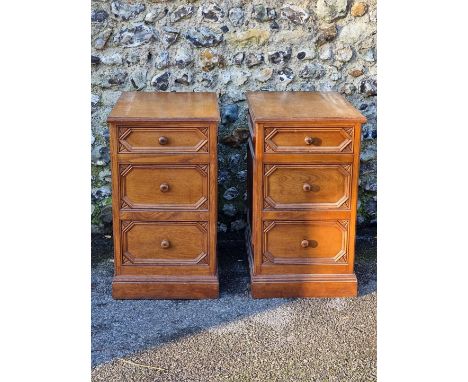 A pair of oak chests of drawers,&nbsp;(formerly part of a larger item), 44.5cm wide.