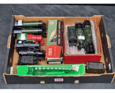 Trix:&nbsp;a collection of locomotives and wagons, one coach boxed; together with a Marklin coach, in box.