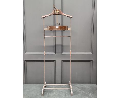A vintage mahogany and copper valet stand,&nbsp;43cm wide.