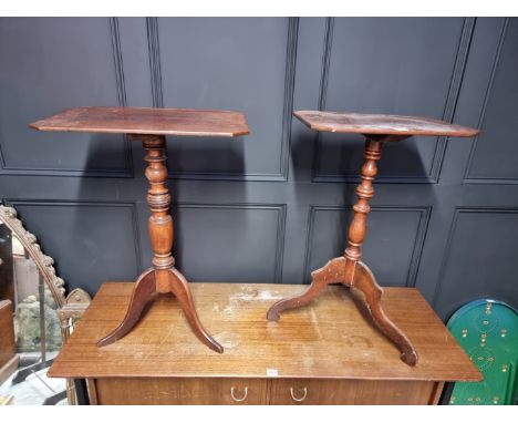 Two 19th century tripod tables, comprising: a mahogany and fruitwood tripod example,&nbsp;46cm wide; and a mahogany and beech