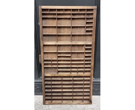 A vintage printers' tray,&nbsp;82 x 42.5cm