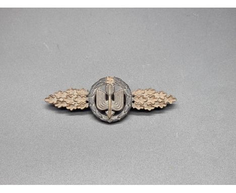 A German WWII Day Fighter operational flying clasp,&nbsp; in bronze.