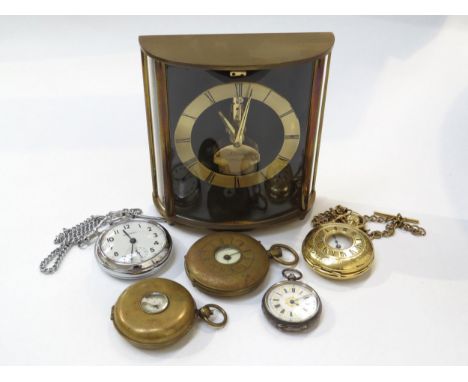 A group of pocket watches to include a silver example, half hunter rolled gold example, a half hunter 'Superior Timekeeper Li