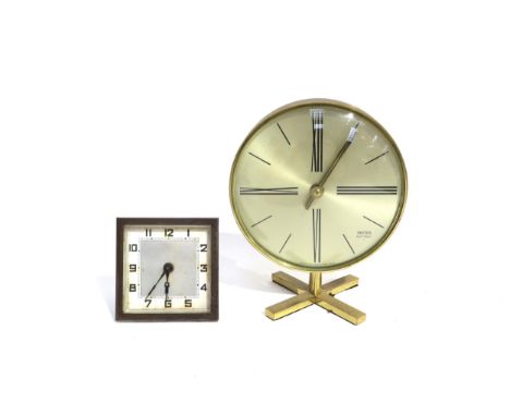 A Smith Battery desk clock and another Art Deco desk clock (2)