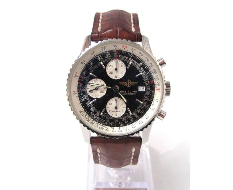 BREITLING: A Breitling Navitimer stainless steel cased automatic chronograph wristwatch, model ref. A13322, date window at 3,