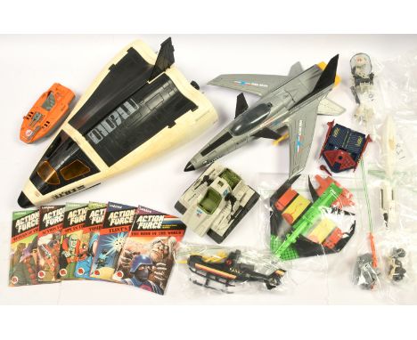 Large quantity of Palitoy Hasbro Action Force &amp; GI Joe vintage 3 3/4" vehicles including Triple-T, Cobra Hydro-Sled, Cobr