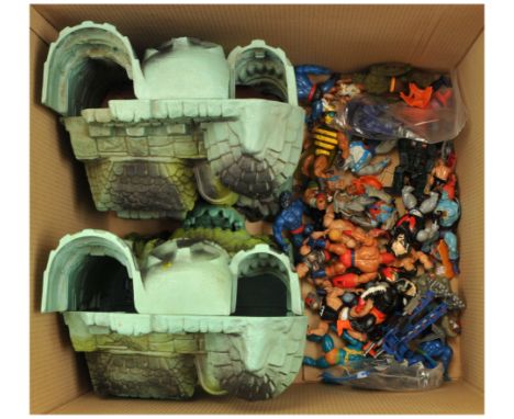Quantity of Mattel Masters of the Universe Figures and Playsets. Figures include Heman, Rokkon, Buzz-off, Clawful and many ot