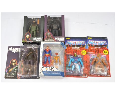 TV &amp; Film related figures x six including Mattel 5 1/2" Masters of the Universe&nbsp; He-man and Skeletor within Good Plu