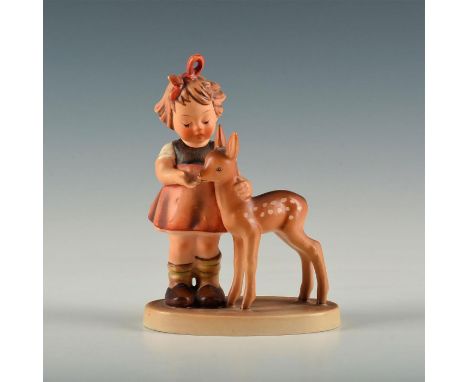 Figure of a girl with a deer. Base marked model number 136/1, dated 1947. W. Goebel&nbsp;backstamp. Artist: Reinhold Unger Is