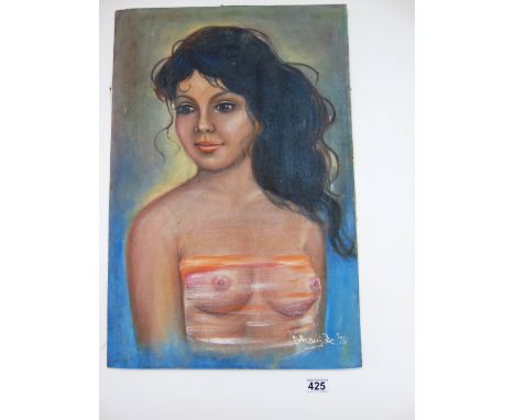 PORTRAIT OF A YOUNG GIRL SIGNED 1976