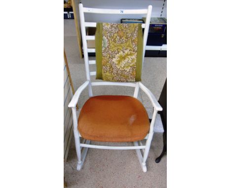 PAINTED LADDER BACK ROCKING CHAIR