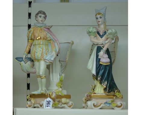 PAIR OF CERAMIC ITALIAN FIGURAL LAMP BASES