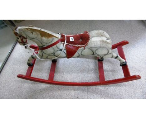 VINTAGE USA HESSIAN ROCKING HORSE A/F