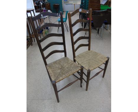 PAIR OF EARLY VICTORIAN LADDER BACK CHAIRS