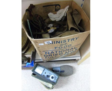 BOX OF ARMY RELATED ITEMS